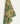 Een stuk Keukendoek Whimsical Nature van Bubble & Blend met een gescheurde rand, voorzien van een patroon van groene bladeren en gele bloemen op een superieure absorptie beige achtergrond.
