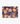 Een levendige, gebloemde antislipbadmat met grote rode, oranje en witte bloemen op een donkerblauwe achtergrond. Wervelende paarse en groene bladeren liggen verspreid tussen de bloemen, waardoor een gedurfde en dynamische uitstraling ontstaat. Deze superzachte en absorberende badmat "Badmat Pearl Plum" van Bubble & Blend is ook milieuvriendelijk voor milieubewuste huizen.