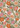 Een naadloos Floral Fantasy keukendoekpatroon met een zacht pastelpalet, met gestileerde oranje en roze bloemen met groene bladaccenten op een lichte achtergrond, versterkt met superieure absorptie door Bubble & Blend.